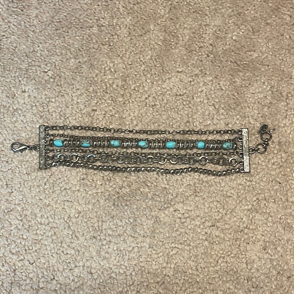 Lucky Brand bracelet, turquoise silver western cowgirl